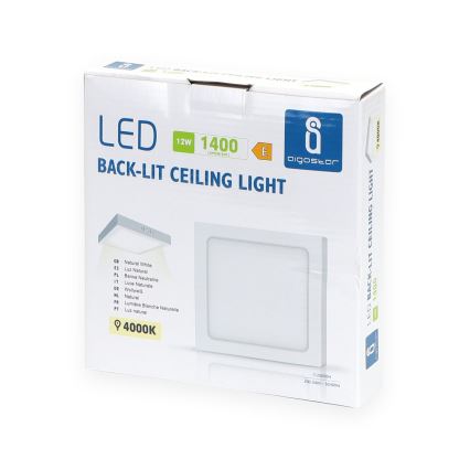 Aigostar - LED Plafonnier LED/12W/230V 17,3x17,3 cm 4000K blanc