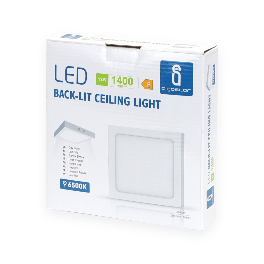 Aigostar - LED Plafonnier LED/12W/230V 17,3x17,3 cm 6500K blanc