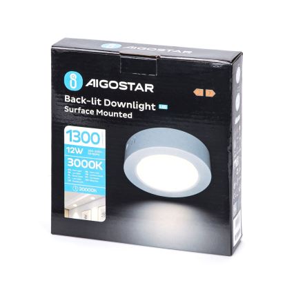 Aigostar - LED Plafonnier LED/12W/230V d. 17,4 cm 3000K blanc