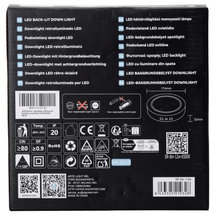 Aigostar - LED Plafonnier LED/12W/230V d. 17,4 cm 6500K blanc