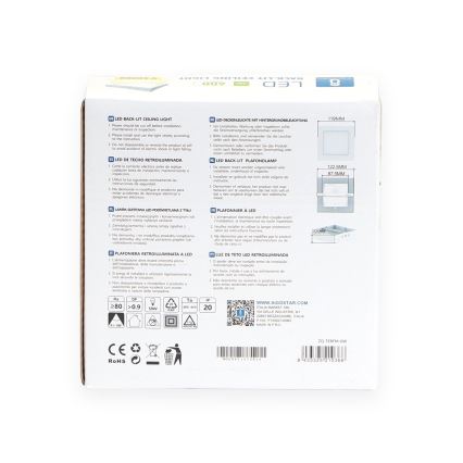Aigostar - LED Plafonnier LED/6W/230V 12,2x12,2 cm 3000K blanc