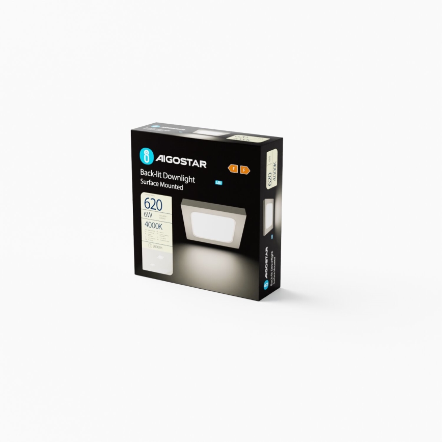 Aigostar - LED Plafonnier LED/6W/230V 12,2x12,2 cm 4000K blanc