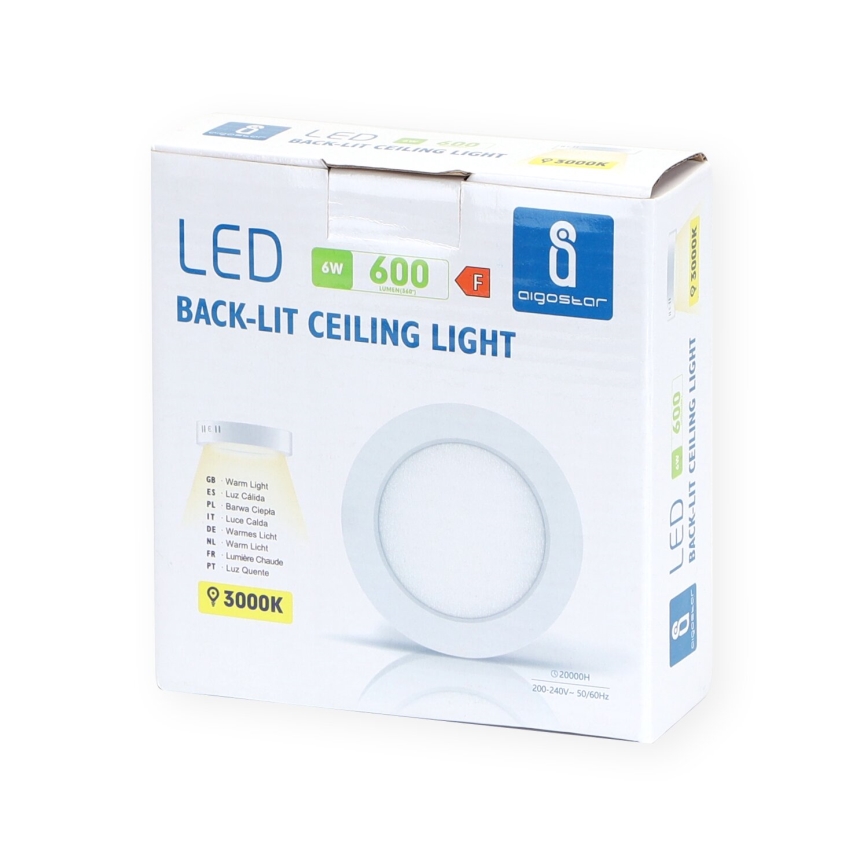Aigostar - LED Plafonnier LED/6W/230V d. 12,3 cm 3000K blanc