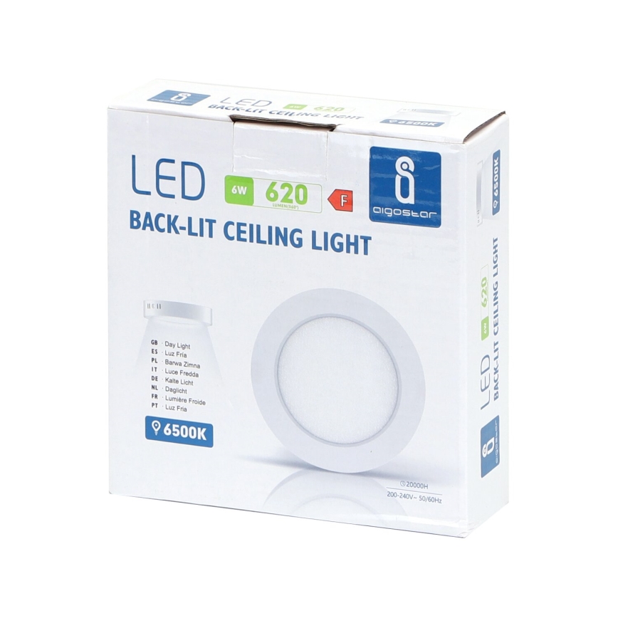Aigostar - LED Plafonnier LED/6W/230V d. 12,3 cm 3000K blanc