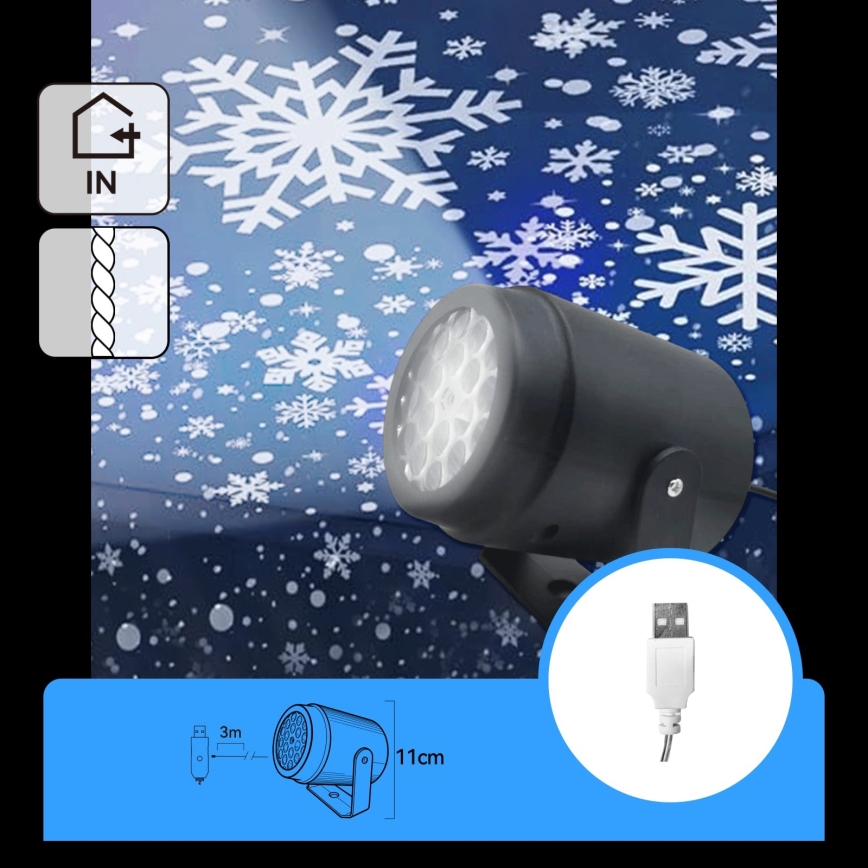 Aigostar - LED projecteur de flocons de neige de Noël LED/5W/230V blanc froid