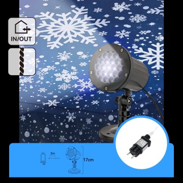Aigostar - LED projecteur extérieur de flocons de Noël LED/5W/230V IP44 blanc froid