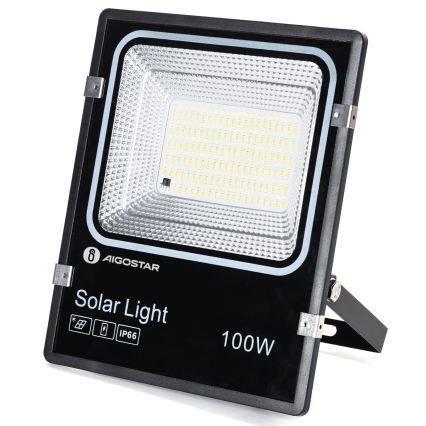 Aigostar - projecteur solaire LED/100W/3,2V 2000mAh 3000K/4000K/6500K IP66 + télécommande