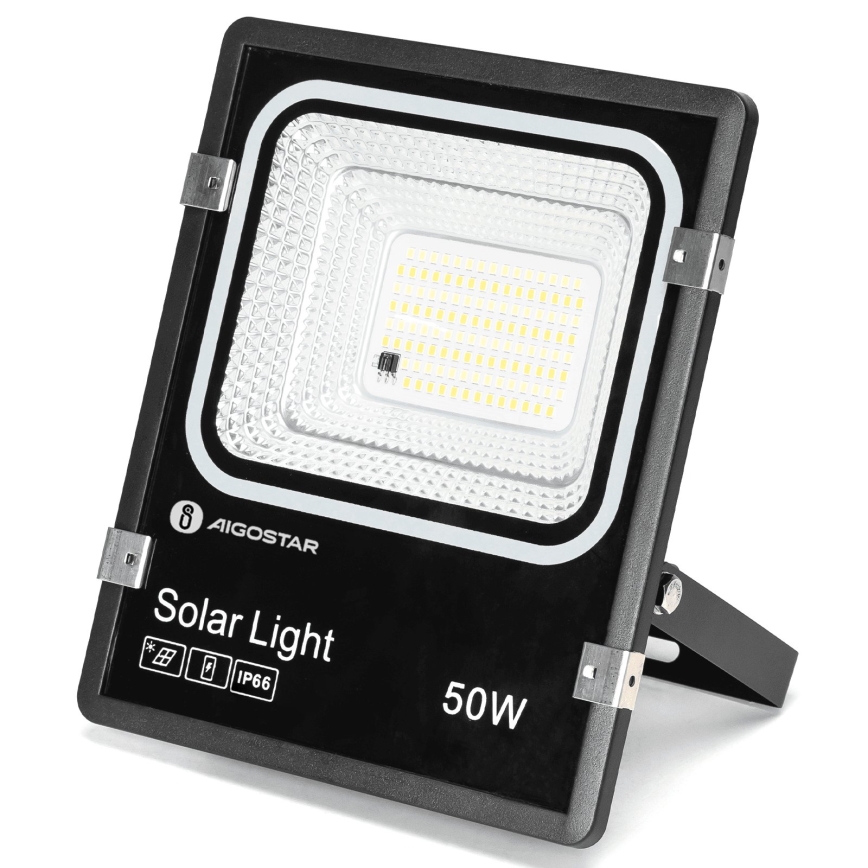 Aigostar - projecteur solaire LED/50W/3,2V 1200mAh 3000K/4000K/6500K IP66 + télécommande