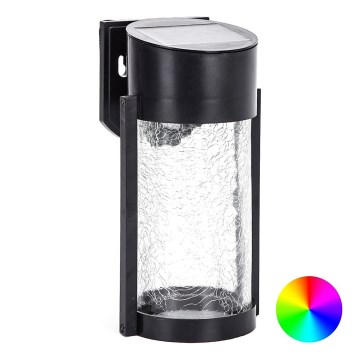 Aigostar - LED RGB Applique murale solaire LED/2W/1,2V noir IP44