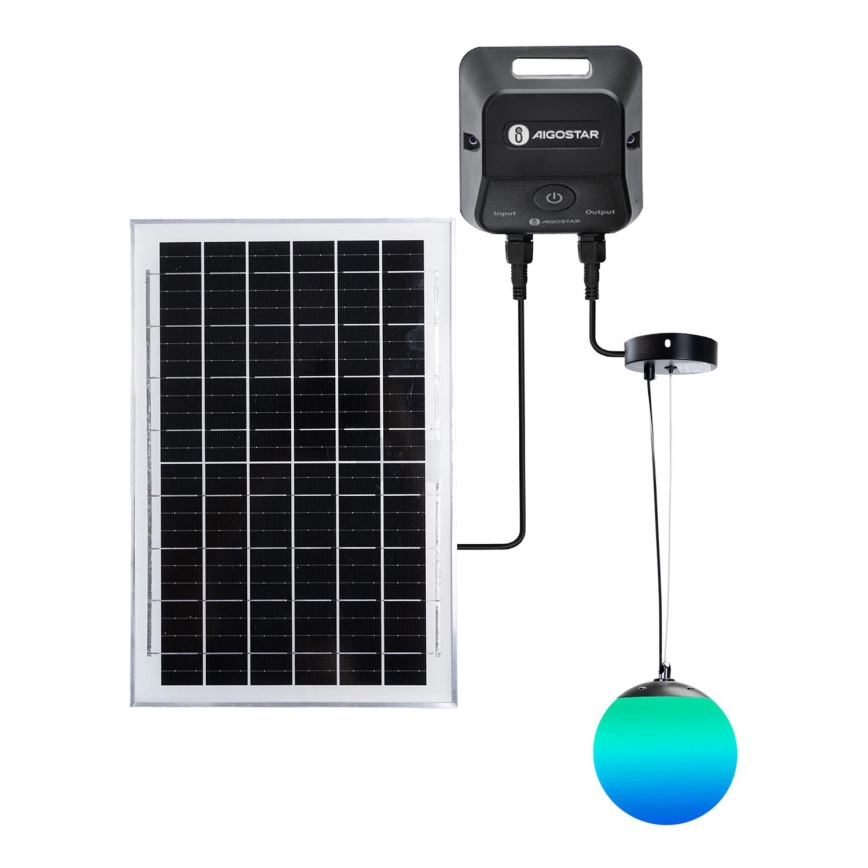 Aigostar - LED RGB Suspension solaire à intensité variable MESH LED/35W/3,7V 8000 mAh 2700K-6500K IP65 d. 50 cm