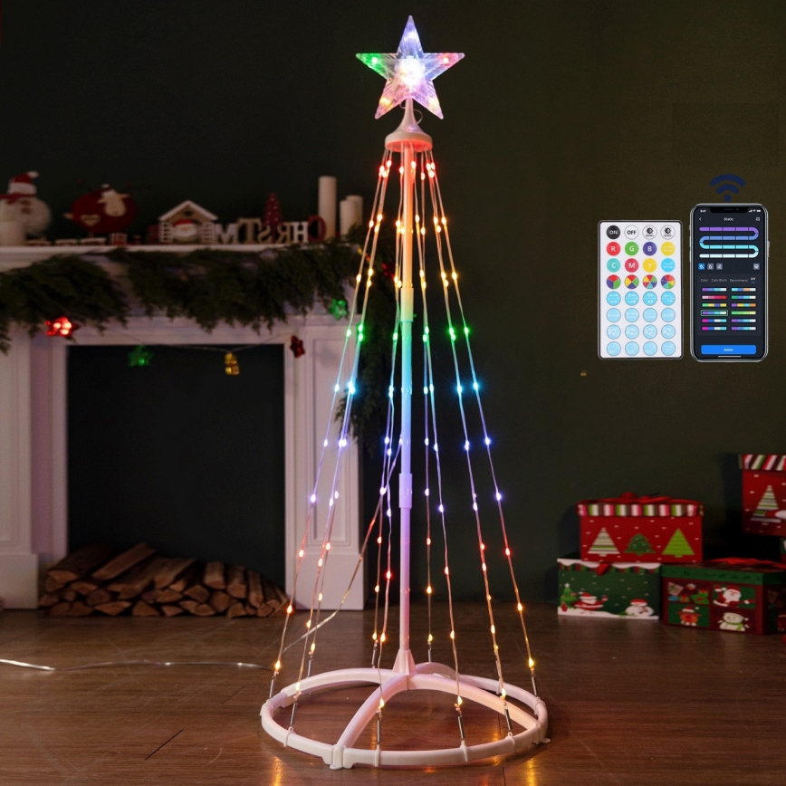Aigostar - LED RGBICW Décoration de Noël extérieure 165 LED / 230 V, 1,8 m, IP44 + télécommande