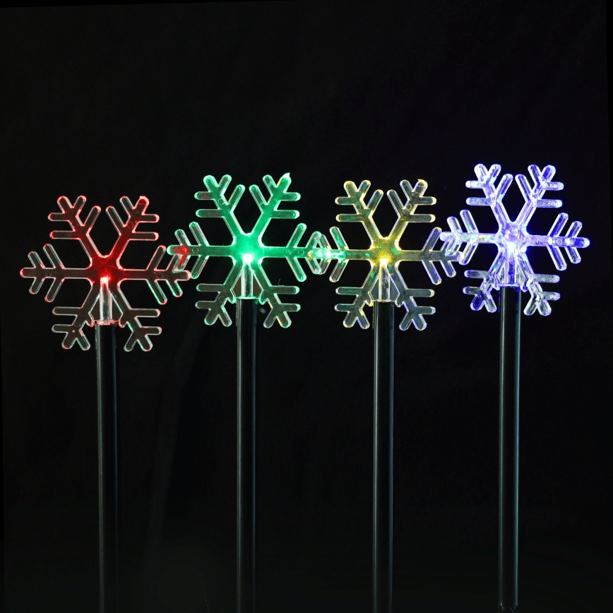 Aigostar - LED RGBY Luminaire solaire de Noël 5xLED/1,2V/8 fonctions 1 m IP65 800mAh flocons