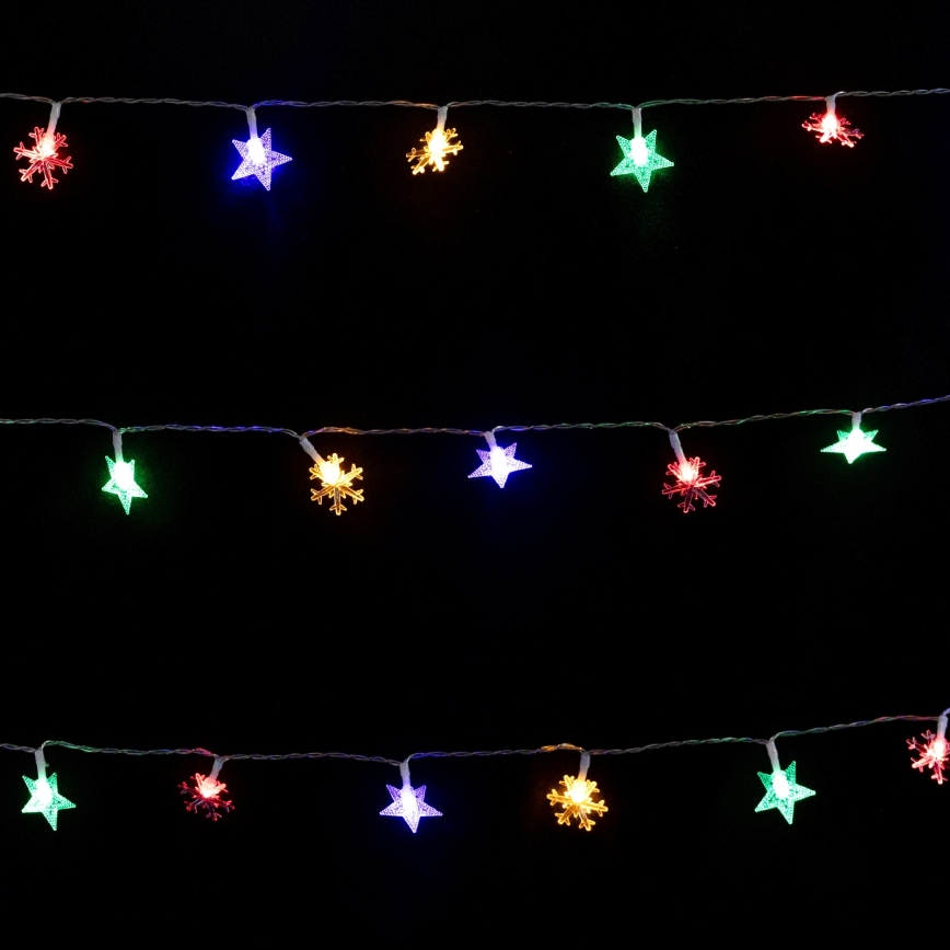 Aigostar - LED RGBY Guirlande de Noël extérieure 100xLED/8 fonctions 3xAA 10m IP44 étoiles