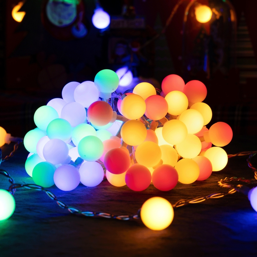 Aigostar - Guirlande décorative LED d'extérieur 50 LED / 8 fonctions, 5 m, IP44, multicolore