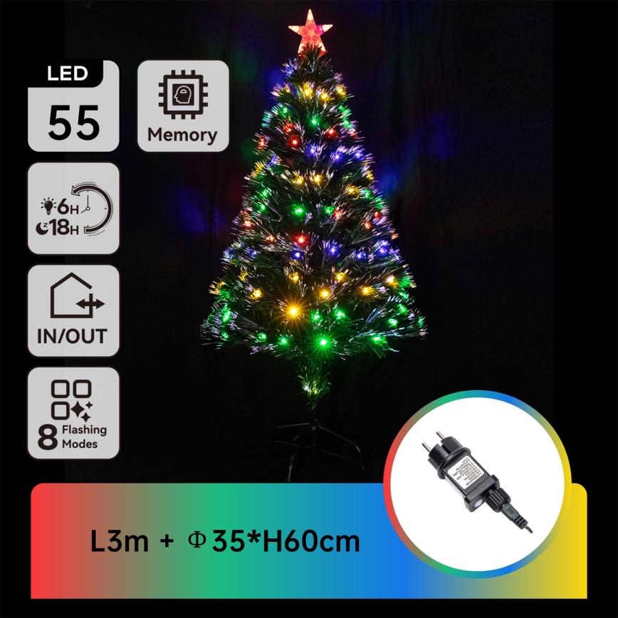 Aigostar - LED Sapin de Noël d'extérieur LED/3,6W/230V 60 cm IP44 multicolore