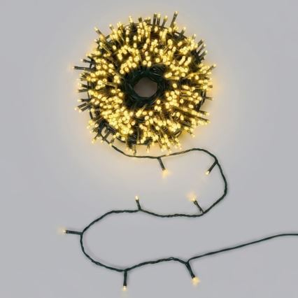 Aigostar - Guirlande de Noël solaire à LED 500 LED / 8 fonctions 52 m IP65 blanc chaud 1200 mAh
