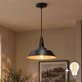 Aigostar - LED suspension sur câble 1xE27/60W/230V Ø 36 cm noire