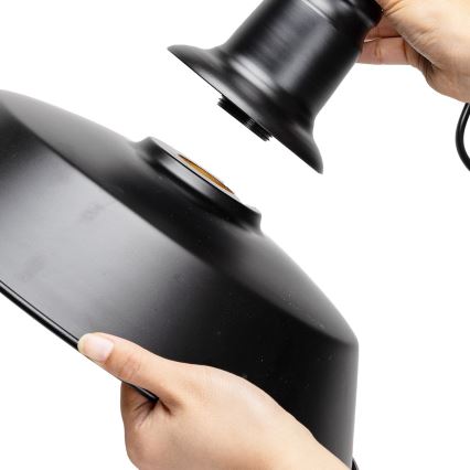 Aigostar - LED suspension sur câble 1xE27/60W/230V Ø 36 cm noire