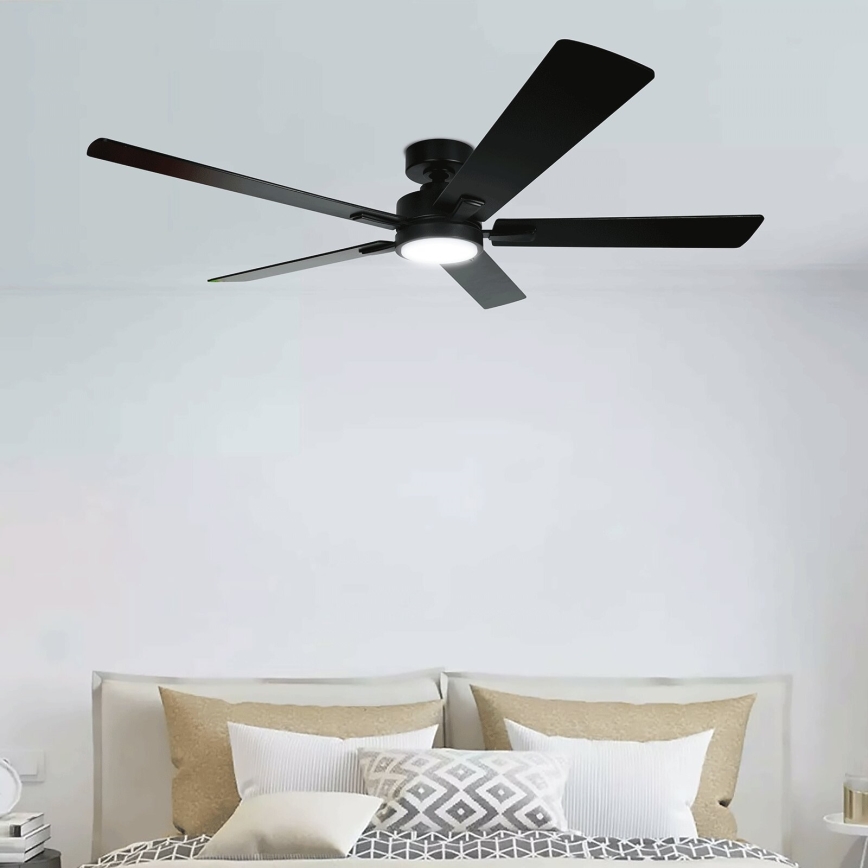 Aigostar - Ventilateur de plafond LED dimmable LED/20W/230V 2700-6500K 132cm noir + télécommande