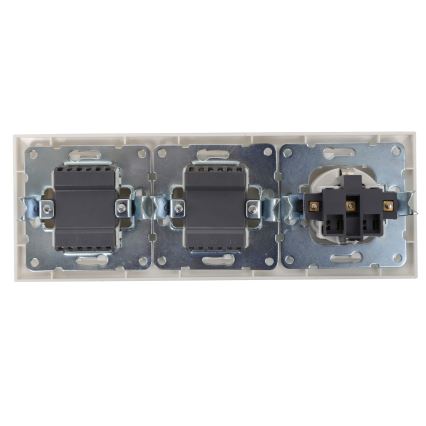 Aigostar - LOT 2x Interrupteur intérieur avec prise 1x16A/250V SCHUKO