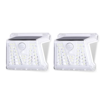 Aigostar - LOT 2x Lampe solaire extérieure avec détecteur LED/1,48W/3,7V IP65 1200 mAh