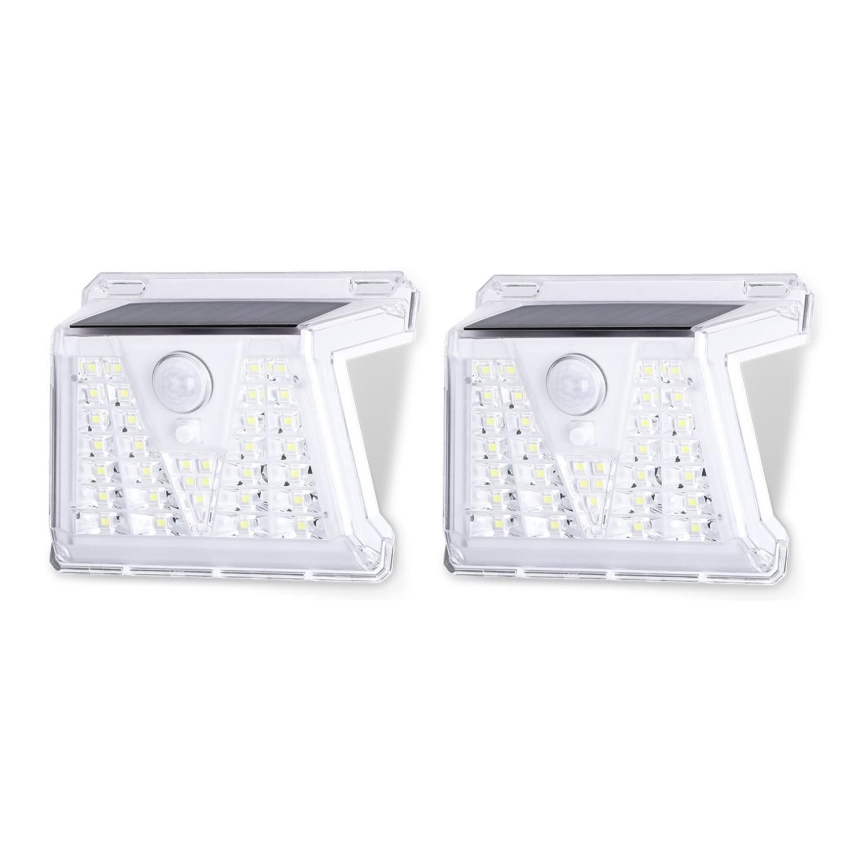 Aigostar - LOT 2x Lampe solaire extérieure avec détecteur LED/1,48W/3,7V IP65 1200 mAh