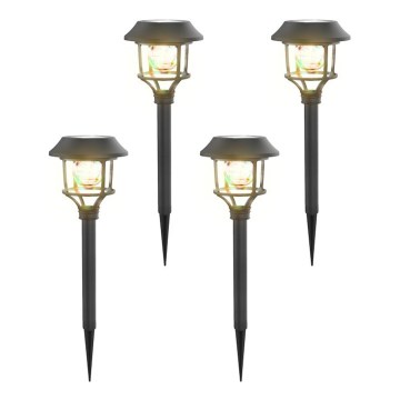 Aigostar - LOT 4x Lampe solaire RGB LED/0,2W/2V IP44