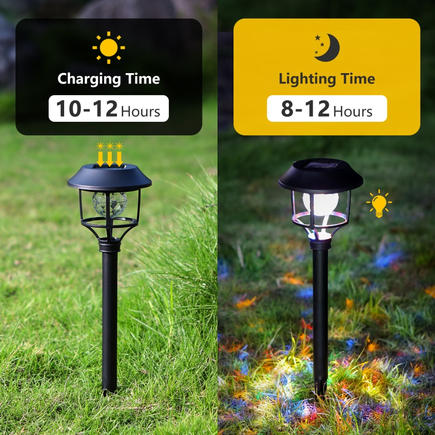 Aigostar - LOT 4x Lampe solaire RGB LED/0,2W/2V IP44