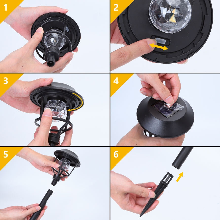 Aigostar - LOT 4x Lampe solaire RGB LED/0,2W/2V IP44