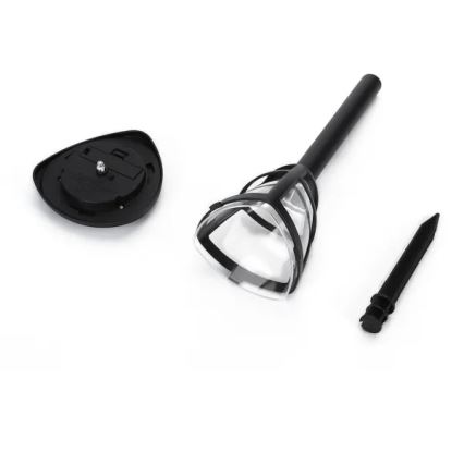 Aigostar - LOT DE 12 lampes solaires LED/0,06W/2V 33,8 cm 6500K 100 mAh IP44 noires