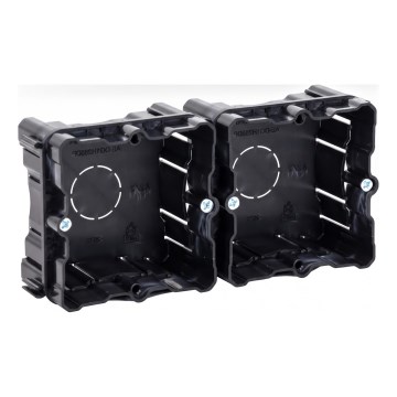 Aigostar - Lot de 2 boîtes d'encastrement pour montage encastré, noires