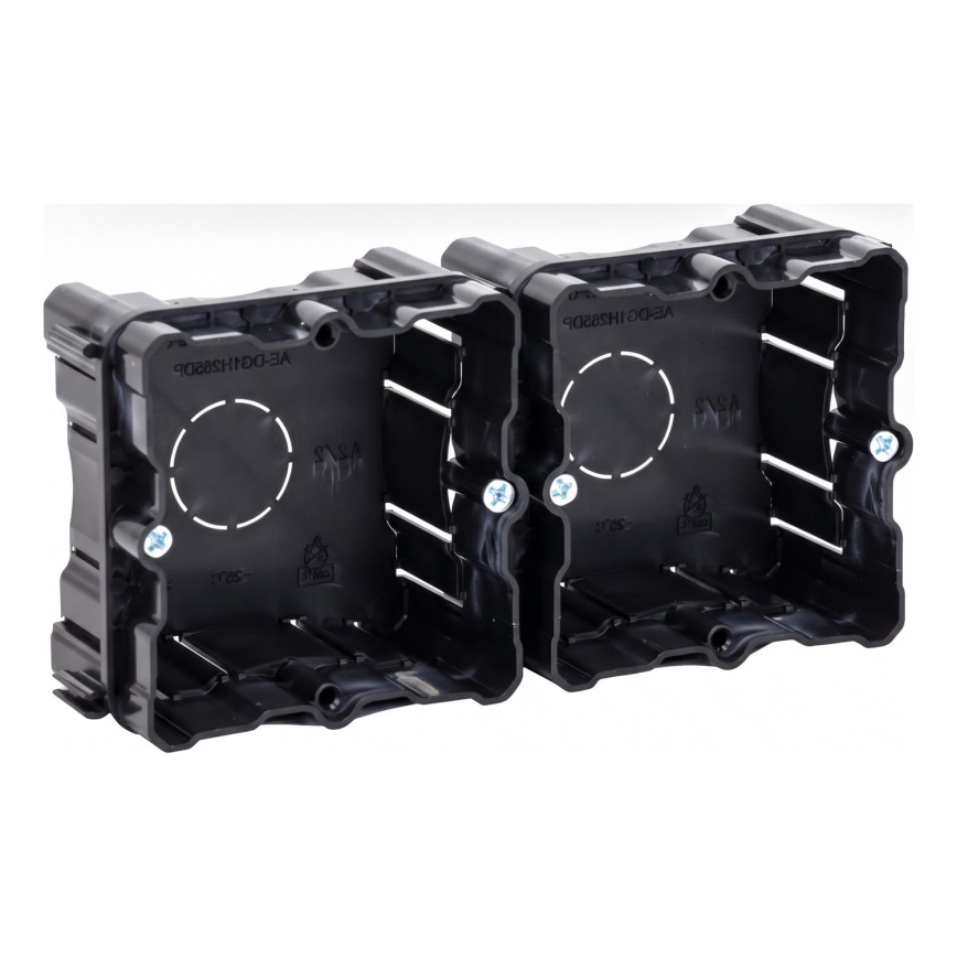 Aigostar - Lot de 2 boîtes d'encastrement pour montage encastré, noires