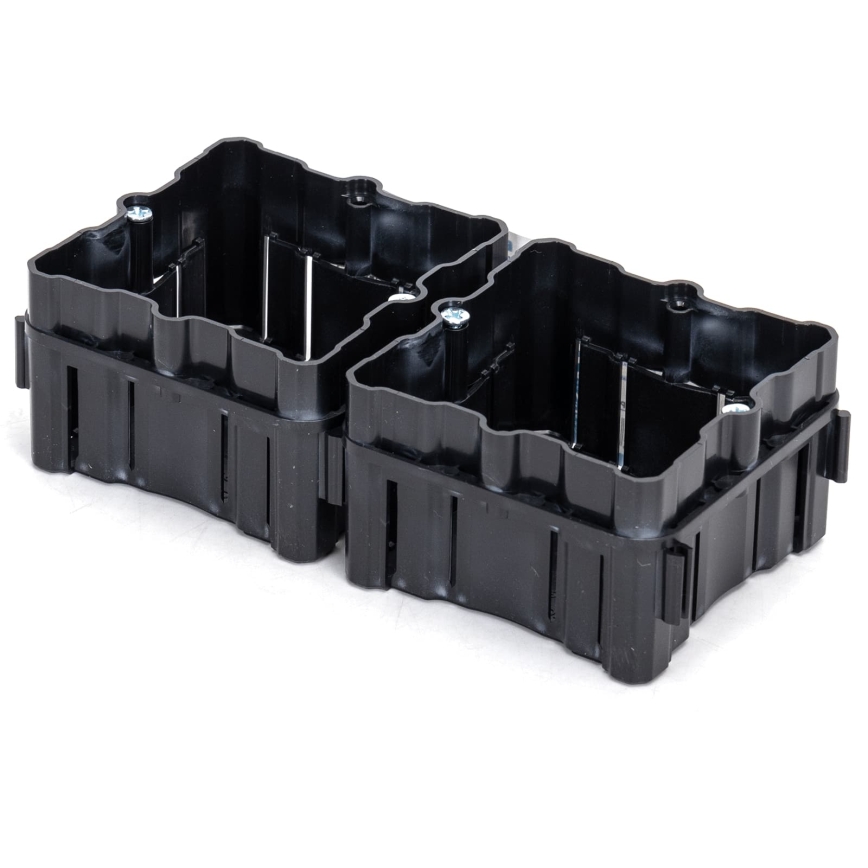 Aigostar - Lot de 2 boîtes d'encastrement pour montage encastré, noires