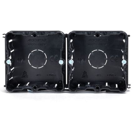 Aigostar - Lot de 2 boîtes d'encastrement pour montage encastré, noires