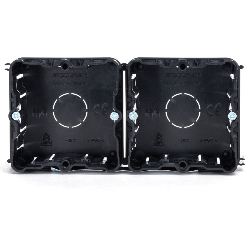 Aigostar - Lot de 2 boîtes d'encastrement pour montage encastré, noires