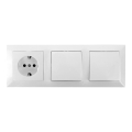 Aigostar - Lot de 2 interrupteurs muraux avec prise 1x16A/250V SCHUKO