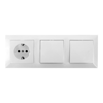 Aigostar - Lot de 2 interrupteurs muraux avec prise 1x16A/250V SCHUKO