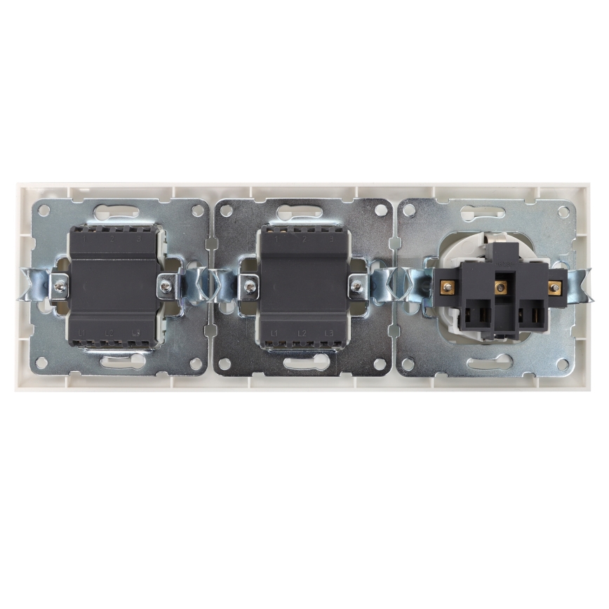 Aigostar - Lot de 2 interrupteurs muraux avec prise 1x16A/250V SCHUKO