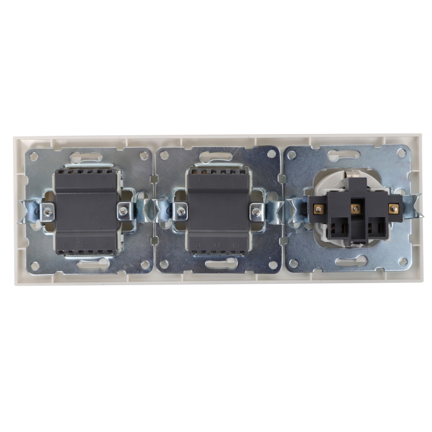 Aigostar - Lot de 2 interrupteurs muraux avec prise Schuko 1x16A/250V
