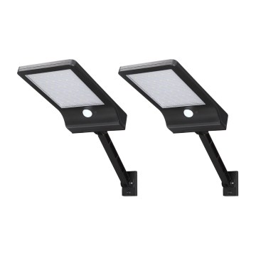 Aigostar - LOT DE 2 lampes solaires d'extérieur LED avec détecteur de mouvement LED/3W/3,7V1800 mAh IP44 3000/4000/5000K + télécommande