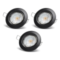 Aigostar - Lot de 3 spots encastrables LED 1x GU10/4,5W/230V 4000K noir