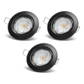 Aigostar - Lot de 3 spots encastrés LED 1xGU10/4,5W/230V 3000K noir