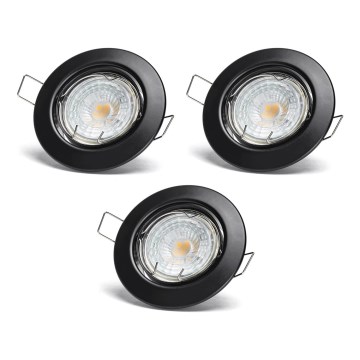 Aigostar - Lot de 3 spots encastrés LED 1xGU10/4,5W/230V 3000K noir