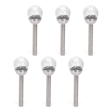 Aigostar - Lot de 6 lampes solaires LED/2V 6500K IP44 40 mAh argentées