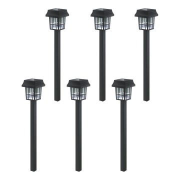 Aigostar - Lot de 6 lampes solaires LED/2V 6500K IP44 40 mAh noires