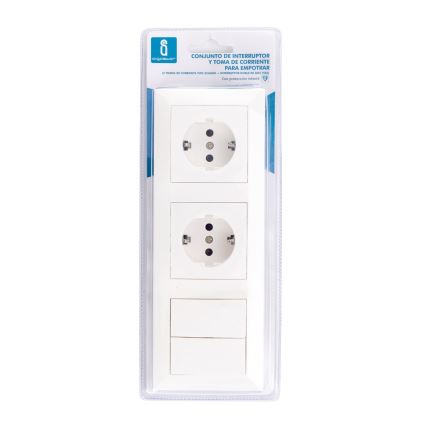 Aigostar - LOT x2 Prise avec interrupteurs 2x16A/250V SCHUKO
