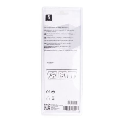 Aigostar - LOT x2 Prise avec interrupteurs 2x16A/250V SCHUKO