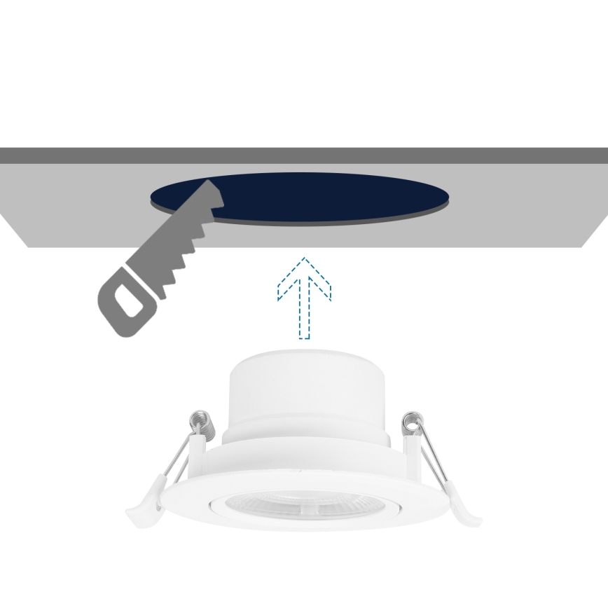 Aigostar - Luminaire encastré LED / 5W / 230V 4000K Ø 8,5 cm blanc