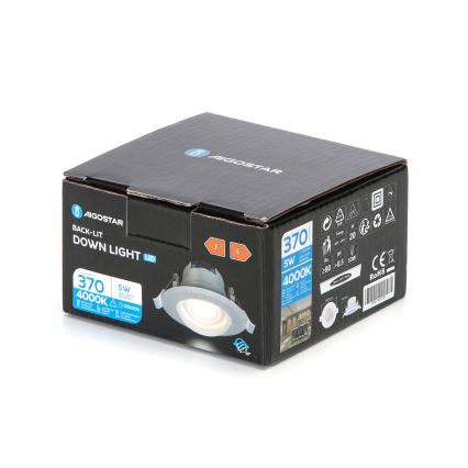 Aigostar - Luminaire encastré LED / 5W / 230V 4000K Ø 8,5 cm blanc