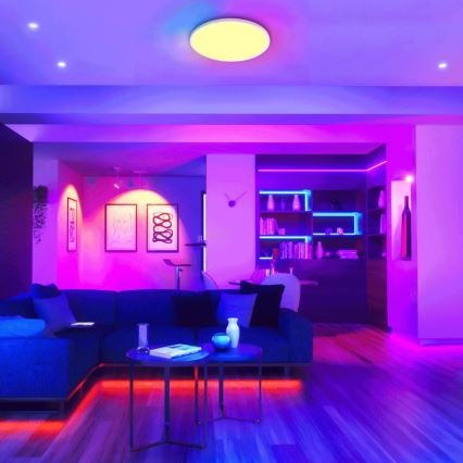 Aigostar - Plafonnier RGBW à intensité variable salle de bain LED/24W/230V 3000-6500K d. 42 cm IP44 + Télécommande